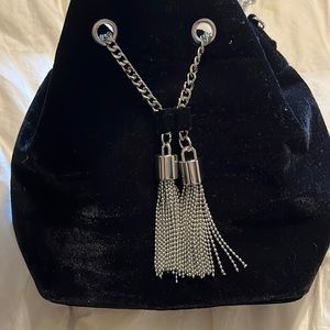 Black velvet bucket bag White House black market